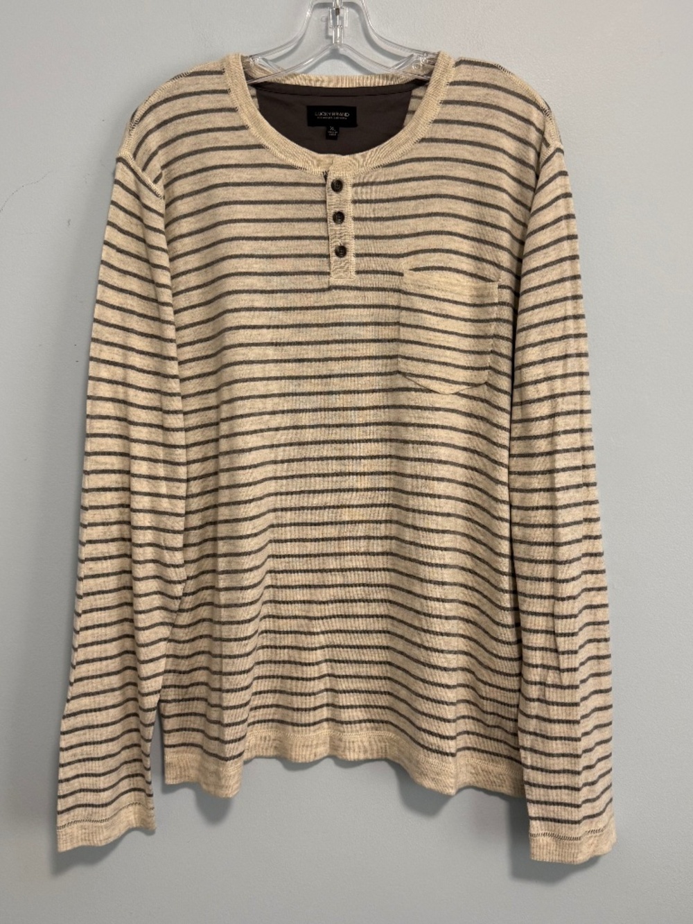 Lucky Brand‎ Men’s Wool/ Cotton Striped Soft Sweater Size XL